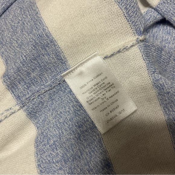 Talbots Blue White Straps Long Cardigan Size M - Picture 8 of 8